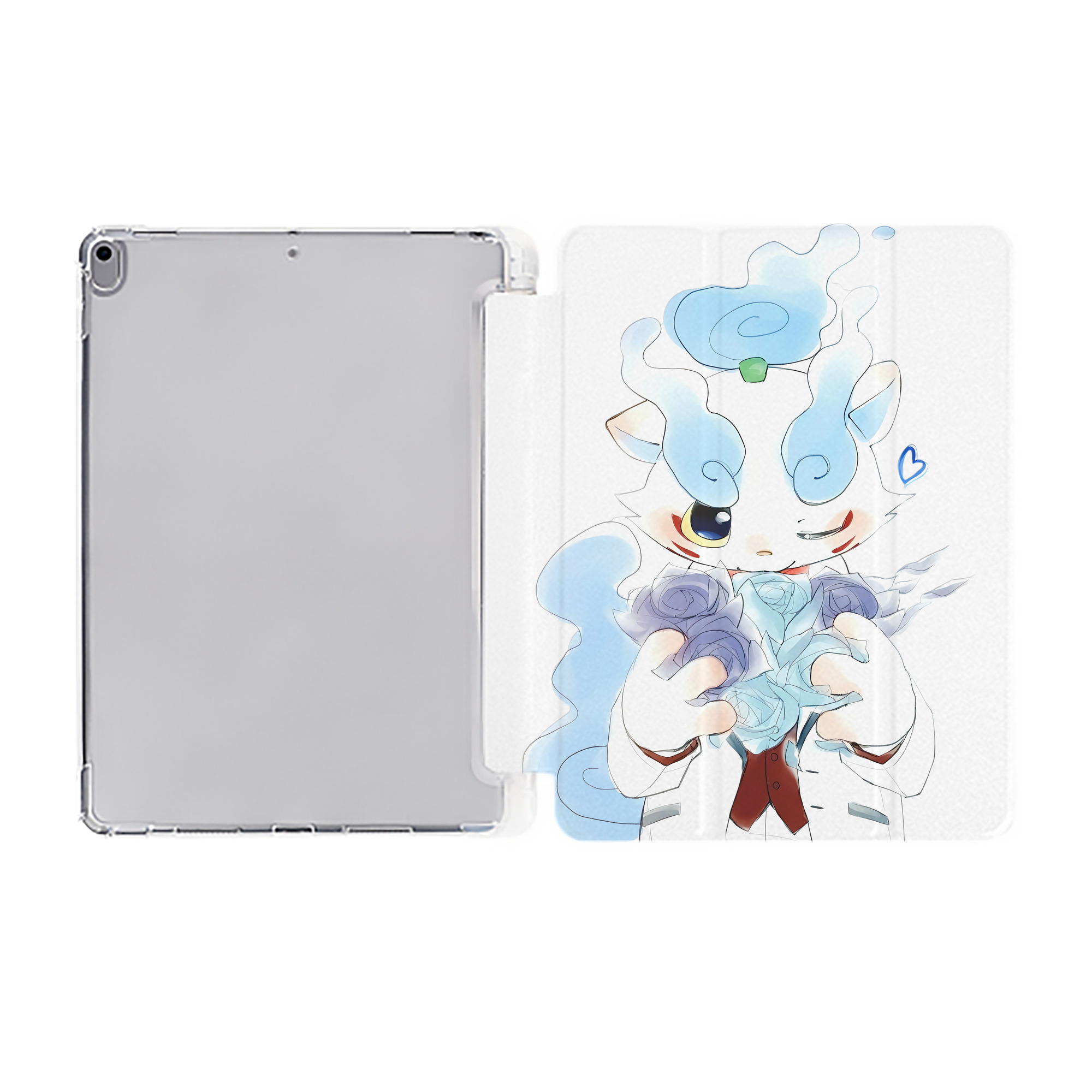 （画像用） 妖怪ウォッチ Yo-kai Watch IPad ケース ペン収納付き 三つ折りスタンド PUレザー×シリコン 対応機種9.5/10.5/10.9インチ